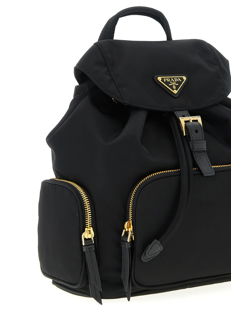 Black Recycled Polyamide Backpack