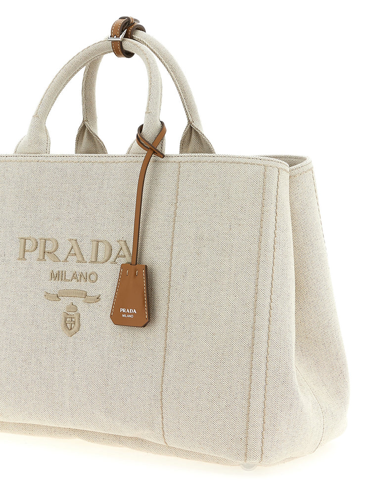 Beige Cotton Tote Bag