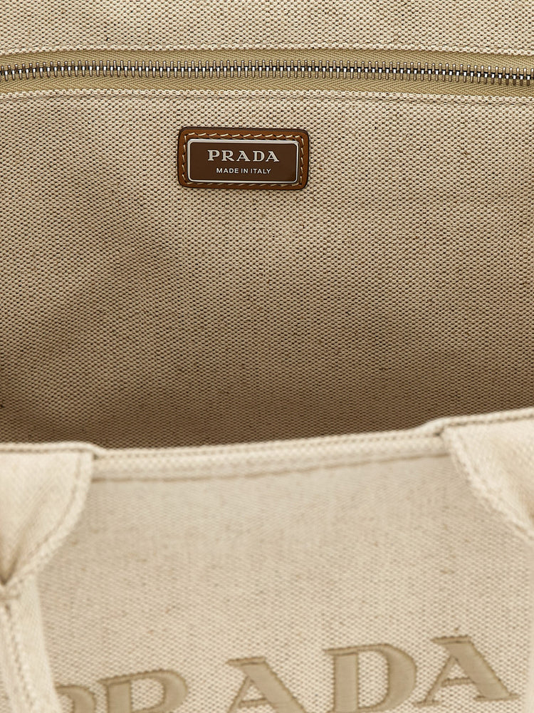 Beige Cotton Tote Bag