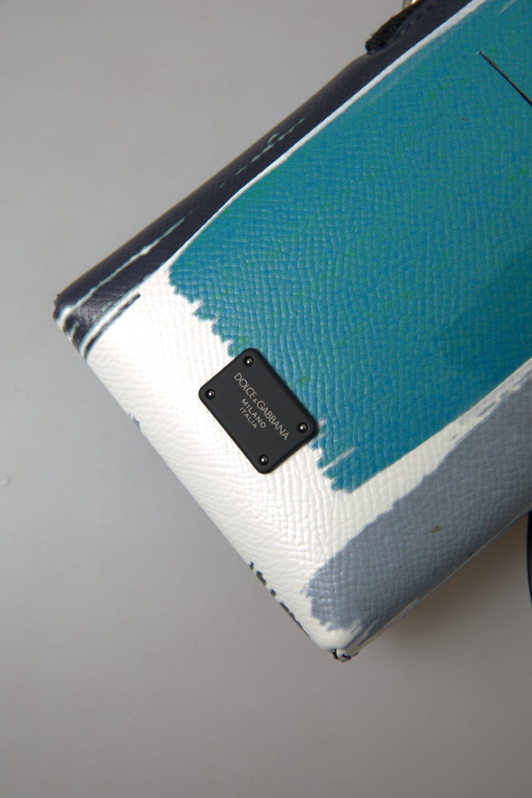 Blue Leather Purse Crossbody Sling Phone Bag Unisex