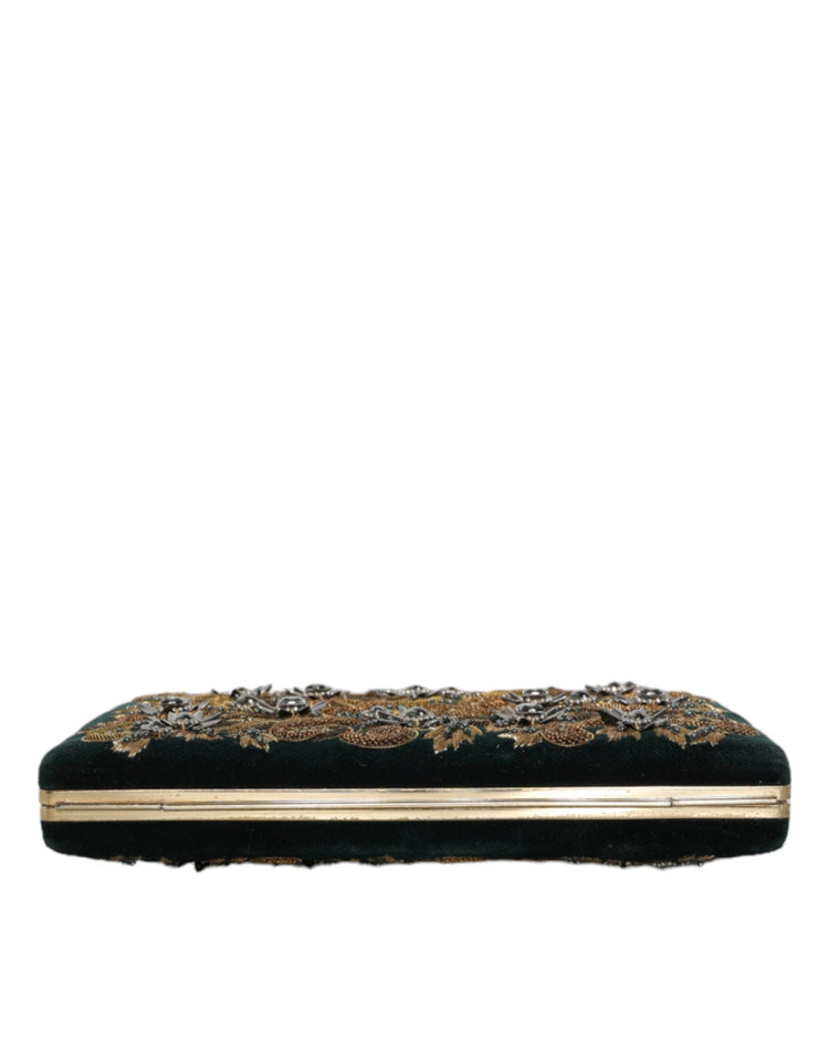 Black Velvet Gold Frame Clutch Evening Party Purse Bag