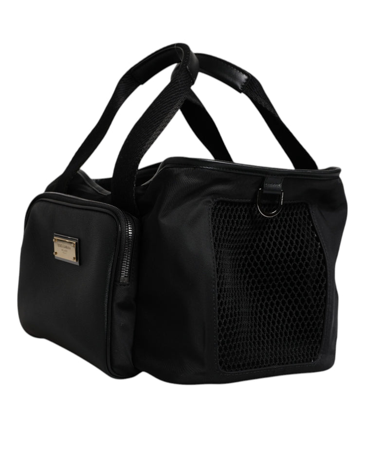 Black Shoulder Strap Pet Carry Logo Plaque Bag