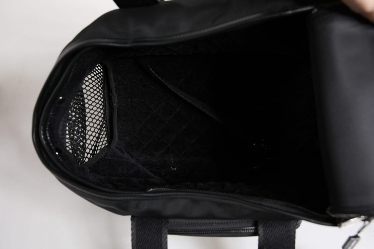 Black Shoulder Strap Pet Carry Logo Plaque Bag