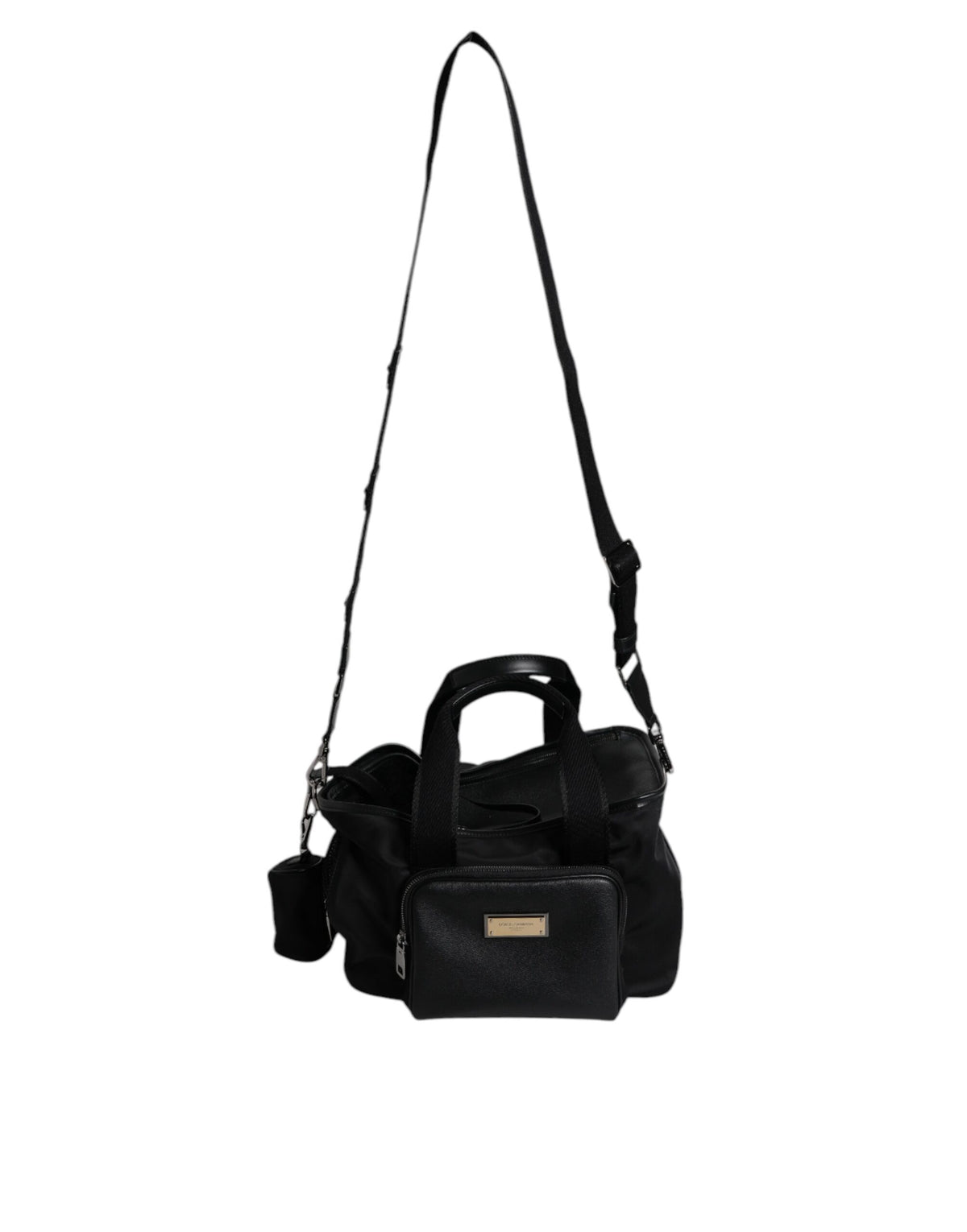 Black Shoulder Strap Pet Carry Logo Plaque Bag