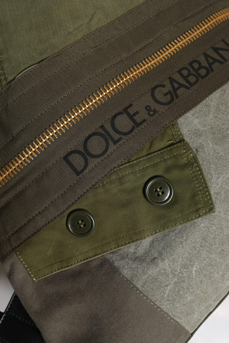 Military Green Patchwork Rucksack Backpack Bag
