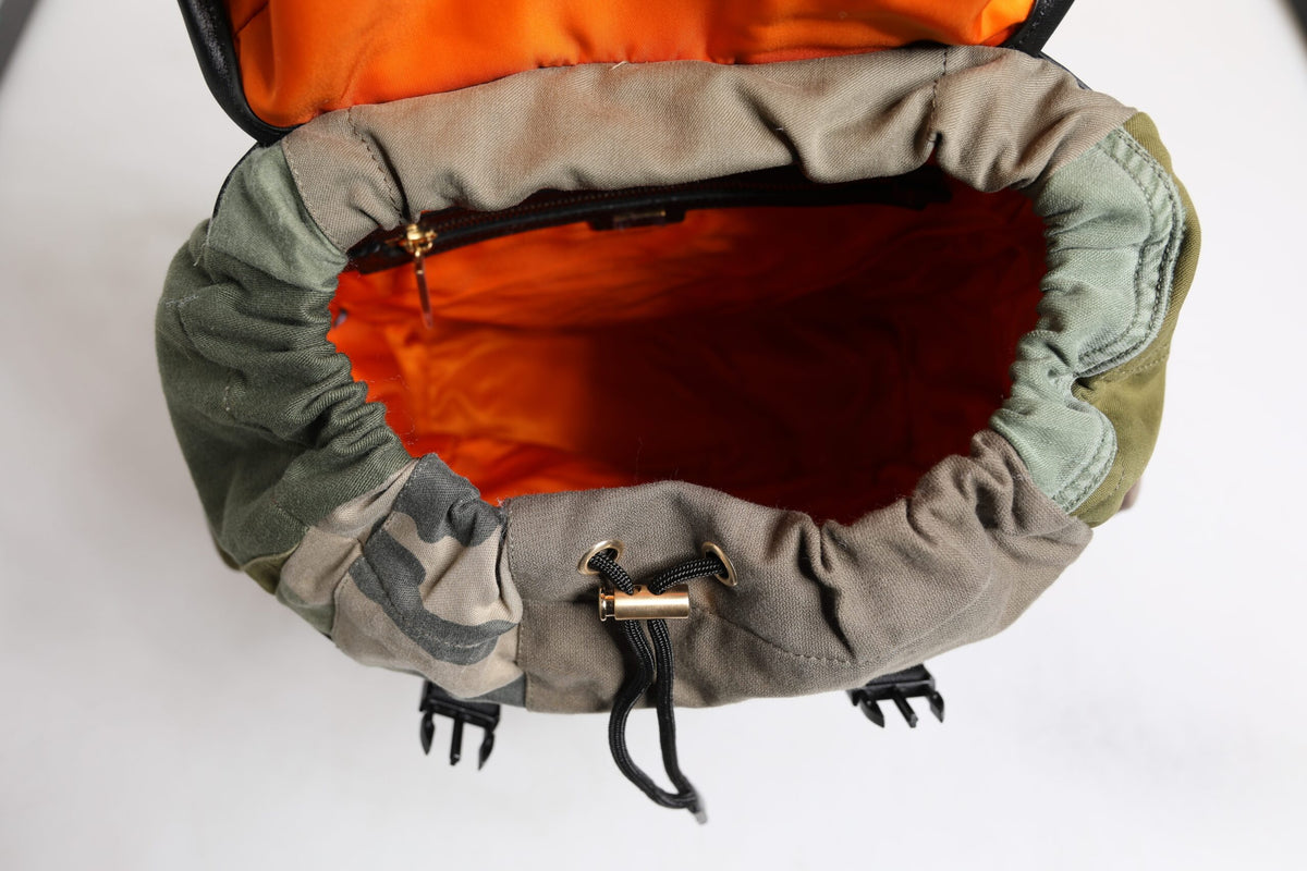 Military Green Patchwork School Backpack Bag