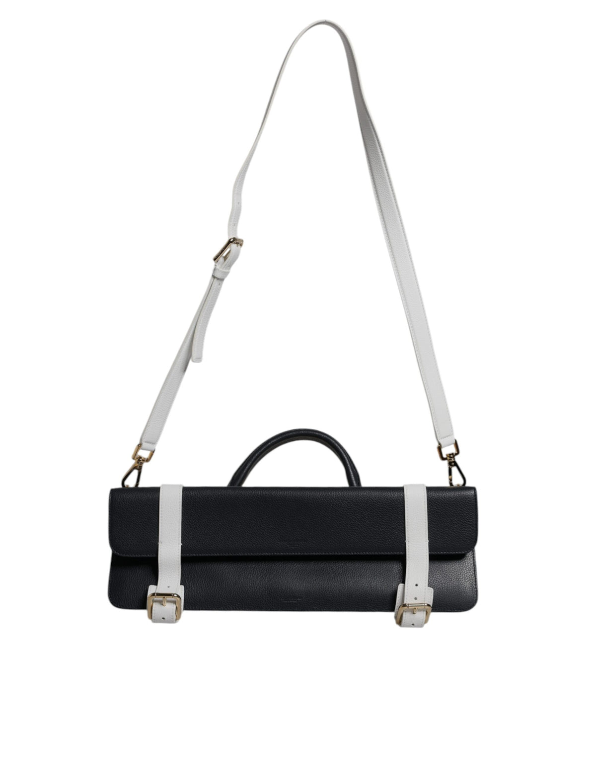 Sac bandoulière en cuir de veau bleu blanc