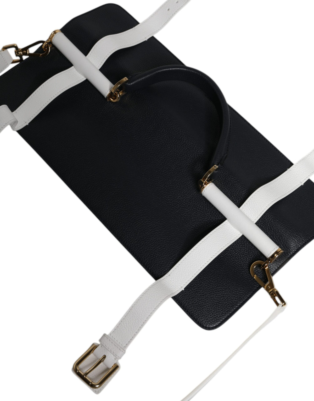Sac bandoulière en cuir de veau bleu blanc