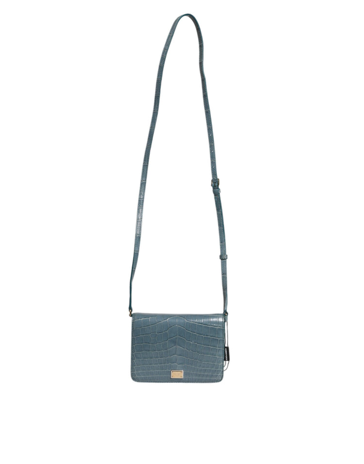 Green Exotic Leather DG Plaque Crossbody Mini Bag