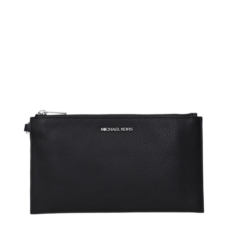 Black Leather Clutch Bag