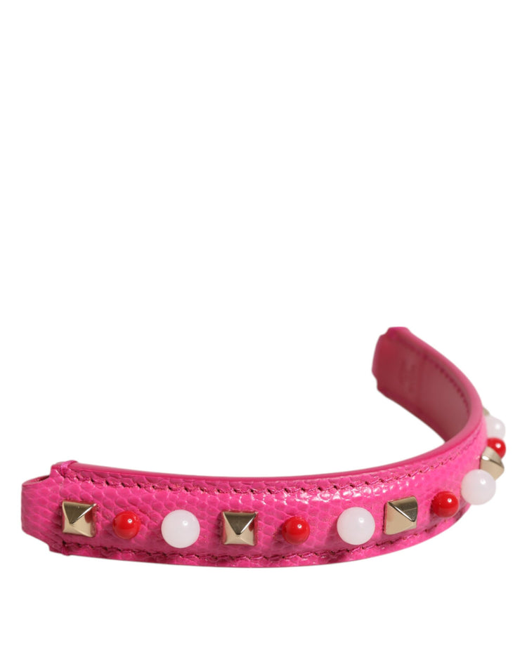 Pink Embellished Leather Bag Handle Women Shoulder Strap