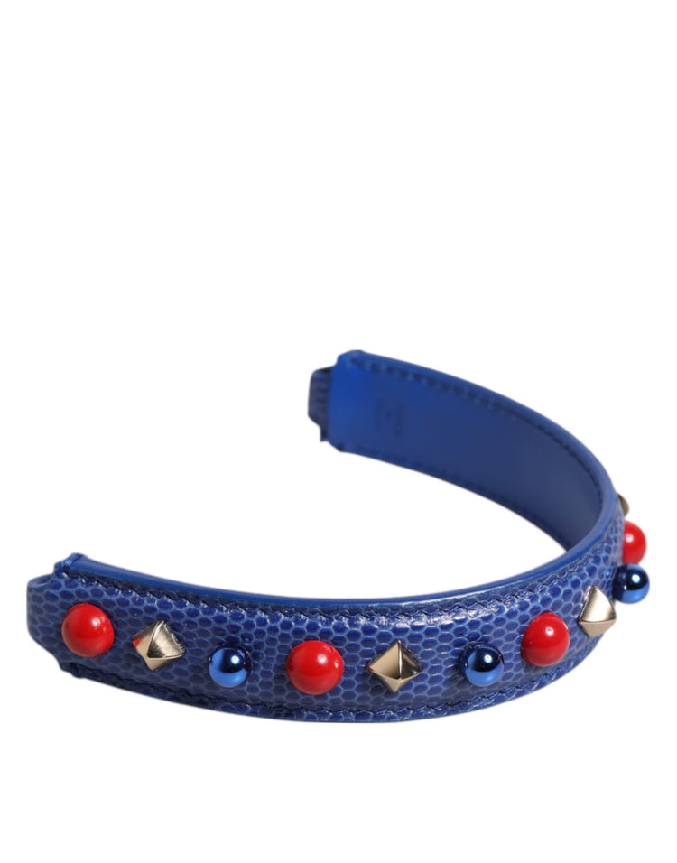 Blue Embellished Leather Bag Handle Women Shoulder Strap