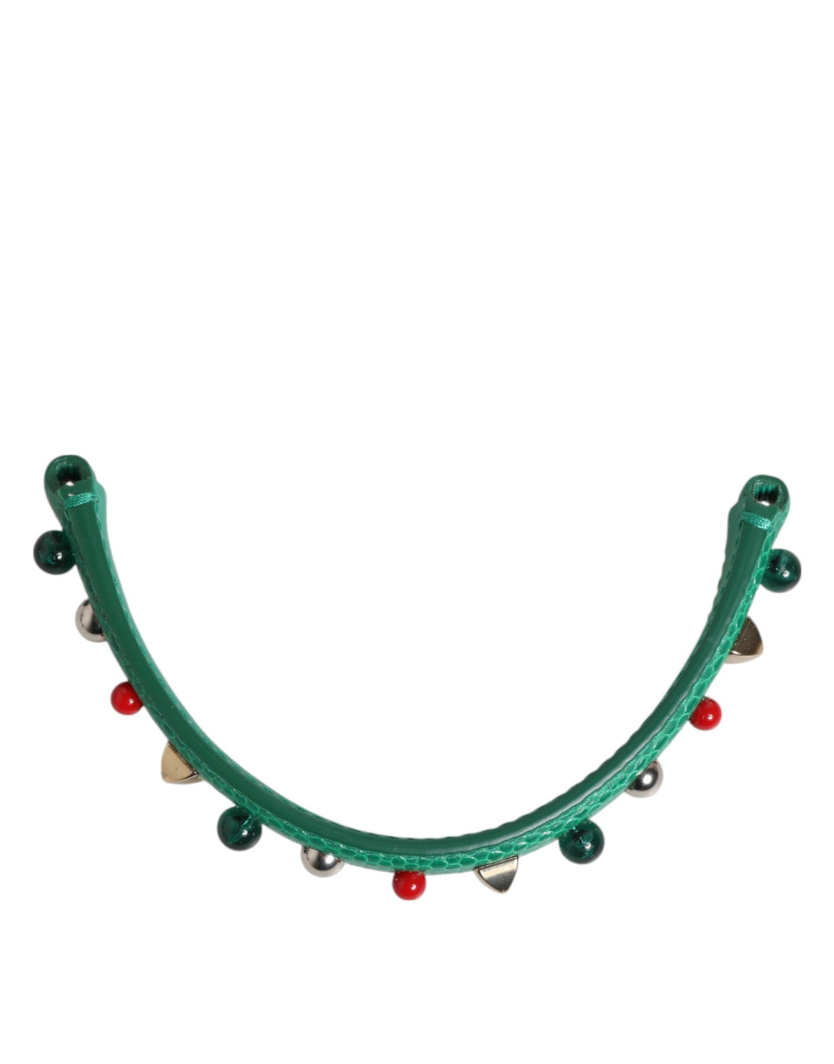 Bandoulière en cuir vert orné pour sac femme
