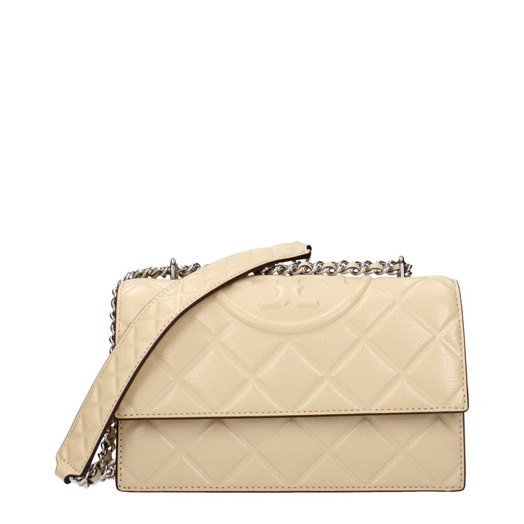 Beige Leather Crossbody Bag